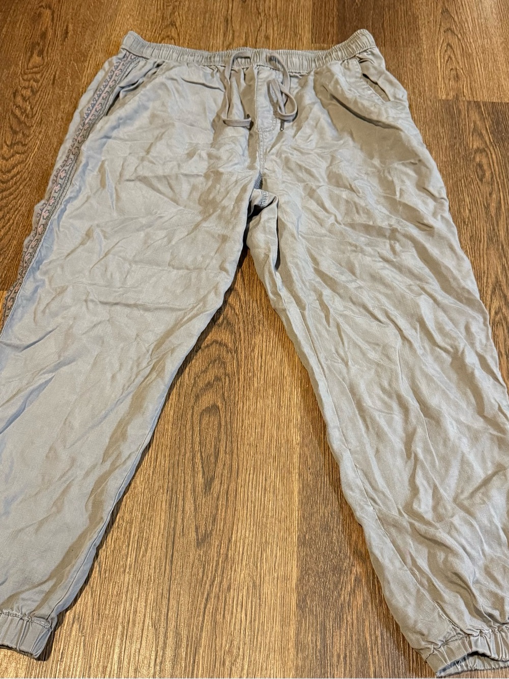 Knox Rose Light Gray Drawstring Track Joggers